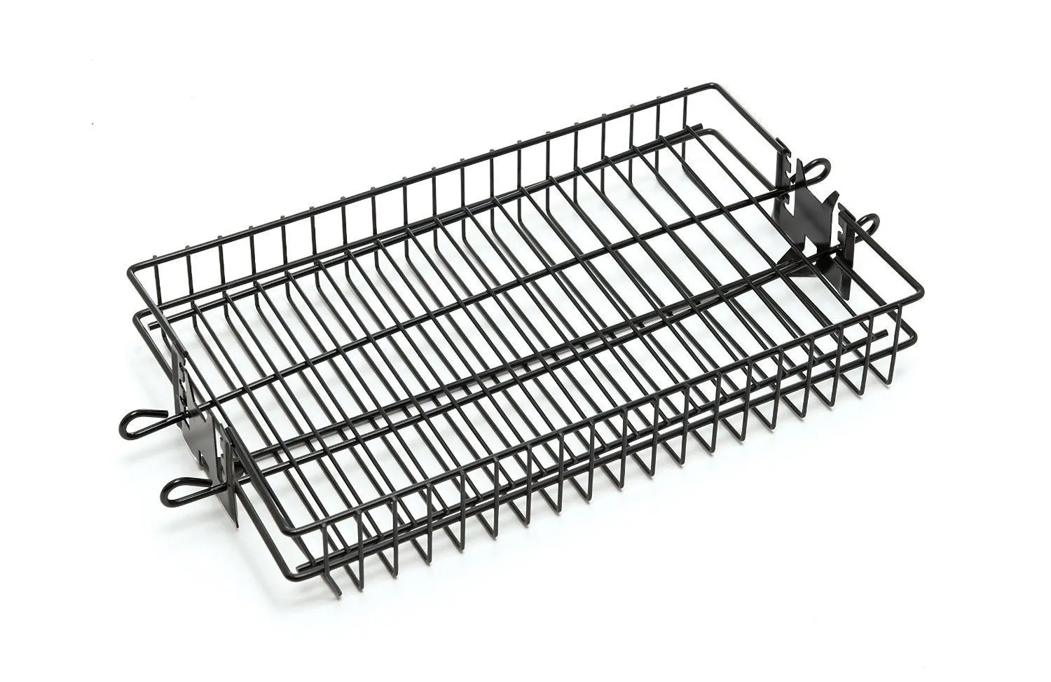 Adjustable Cover Rotisserie Non-stick Steel Basket in Black with Basting Brush