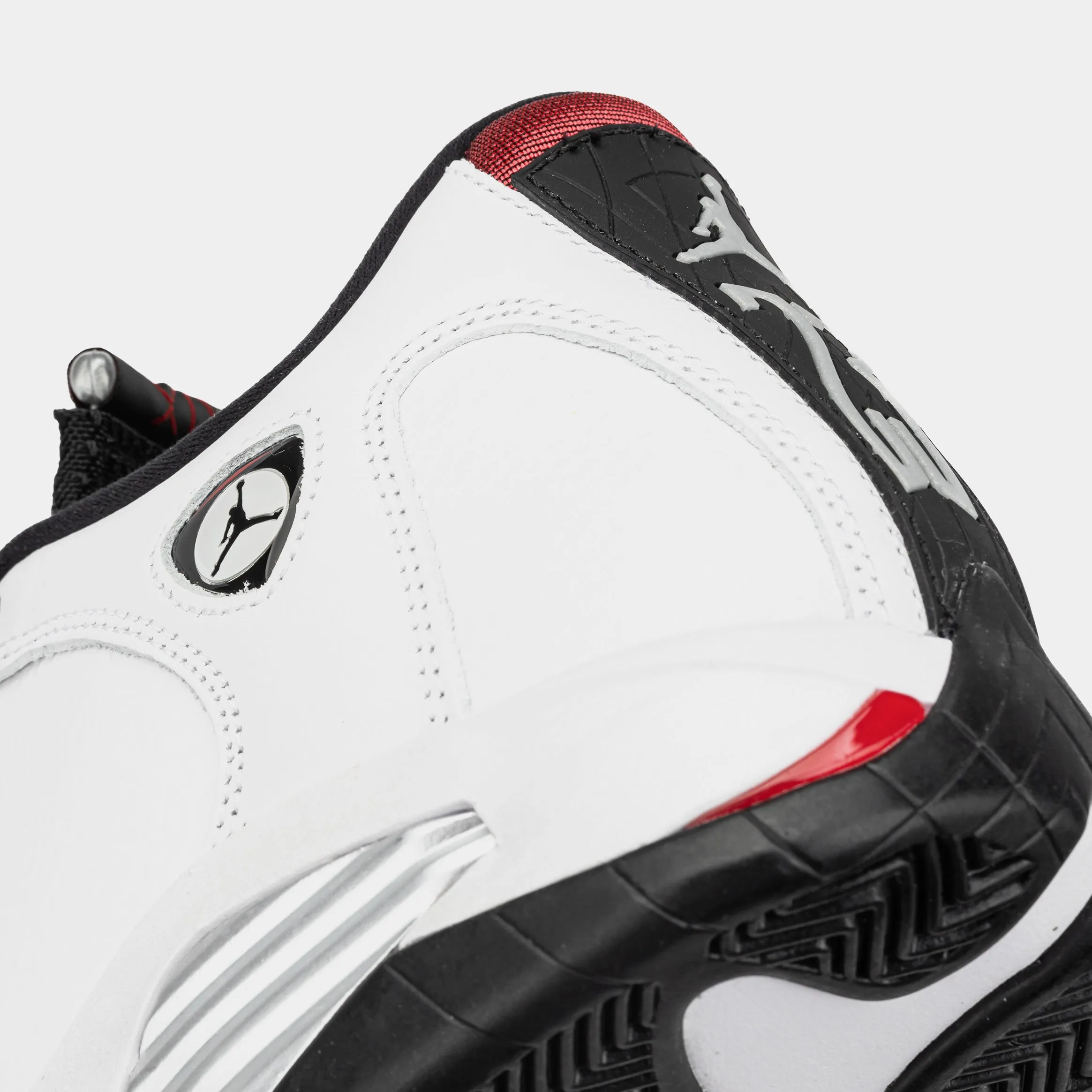 Air Jordan 14 Retro Black Toe Mens Lifestyle Shoes (White/Black/Varsity Red/Metallic Silver)