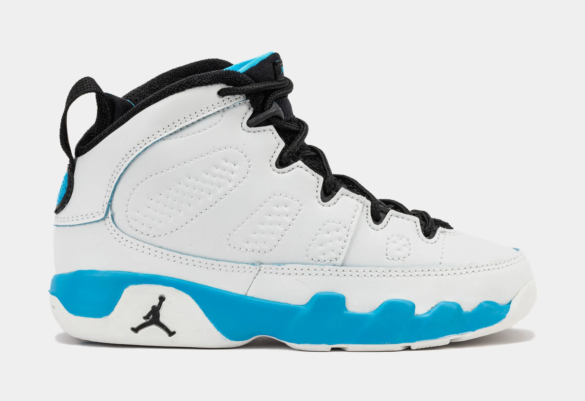 Air Jordan 9 Retro Powder Blue Preschool Lifestyle Shoes (Summit White/Black/Powder Blue)