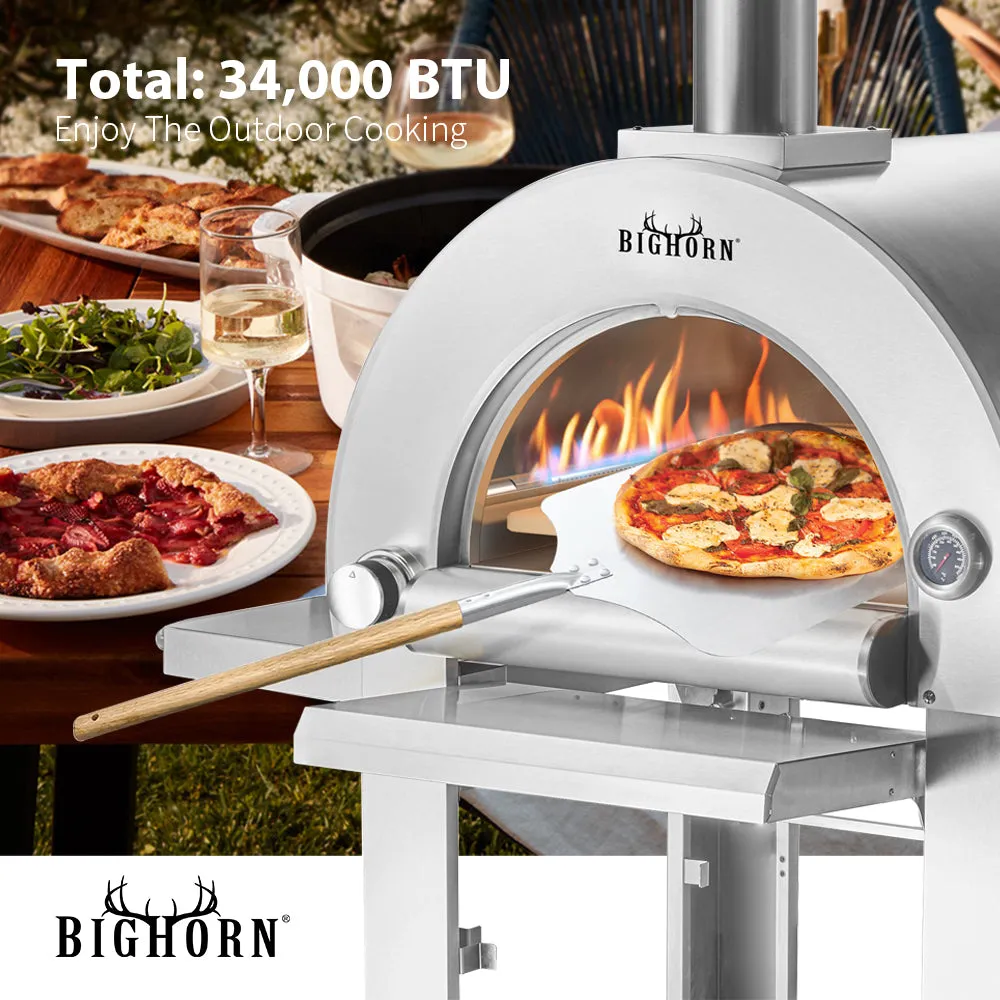 Big Horn Stainless Steel Propane Gas Outdoor Pizza Oven