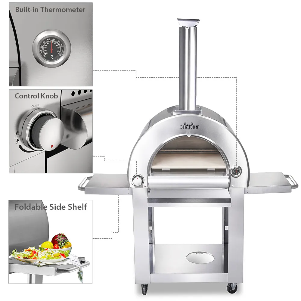 Big Horn Stainless Steel Propane Gas Outdoor Pizza Oven