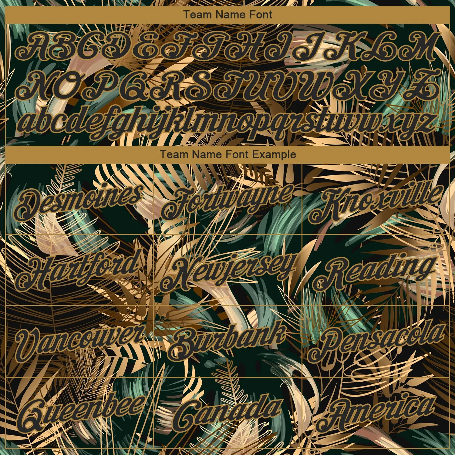 Custom Black Old Gold 3D Pattern Design Golden And Green Tropical Leaves In The Style Of Jungle And Hawaii Performance T-Shirt