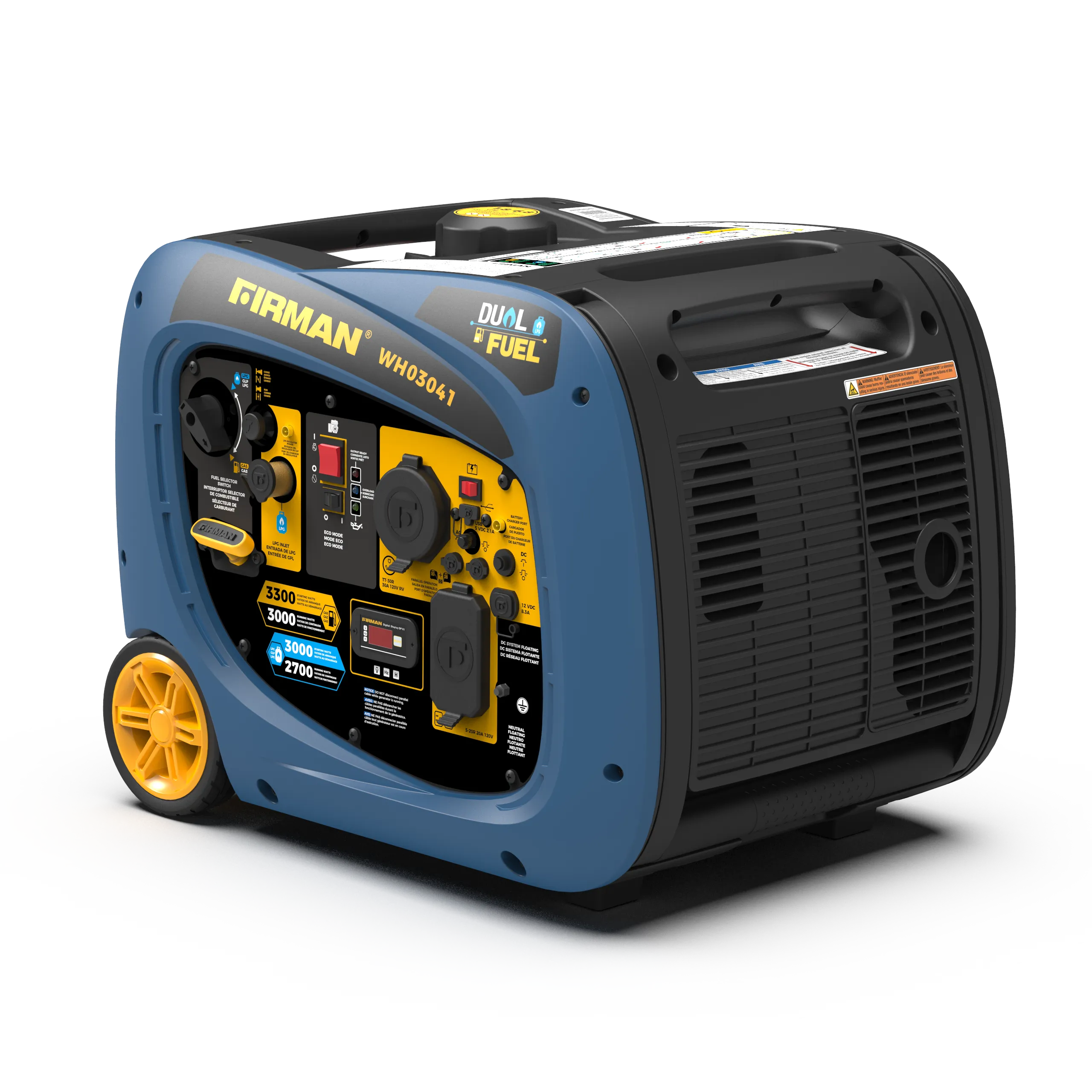 Dual Fuel Inverter Portable Generator 3300W Recoil Start