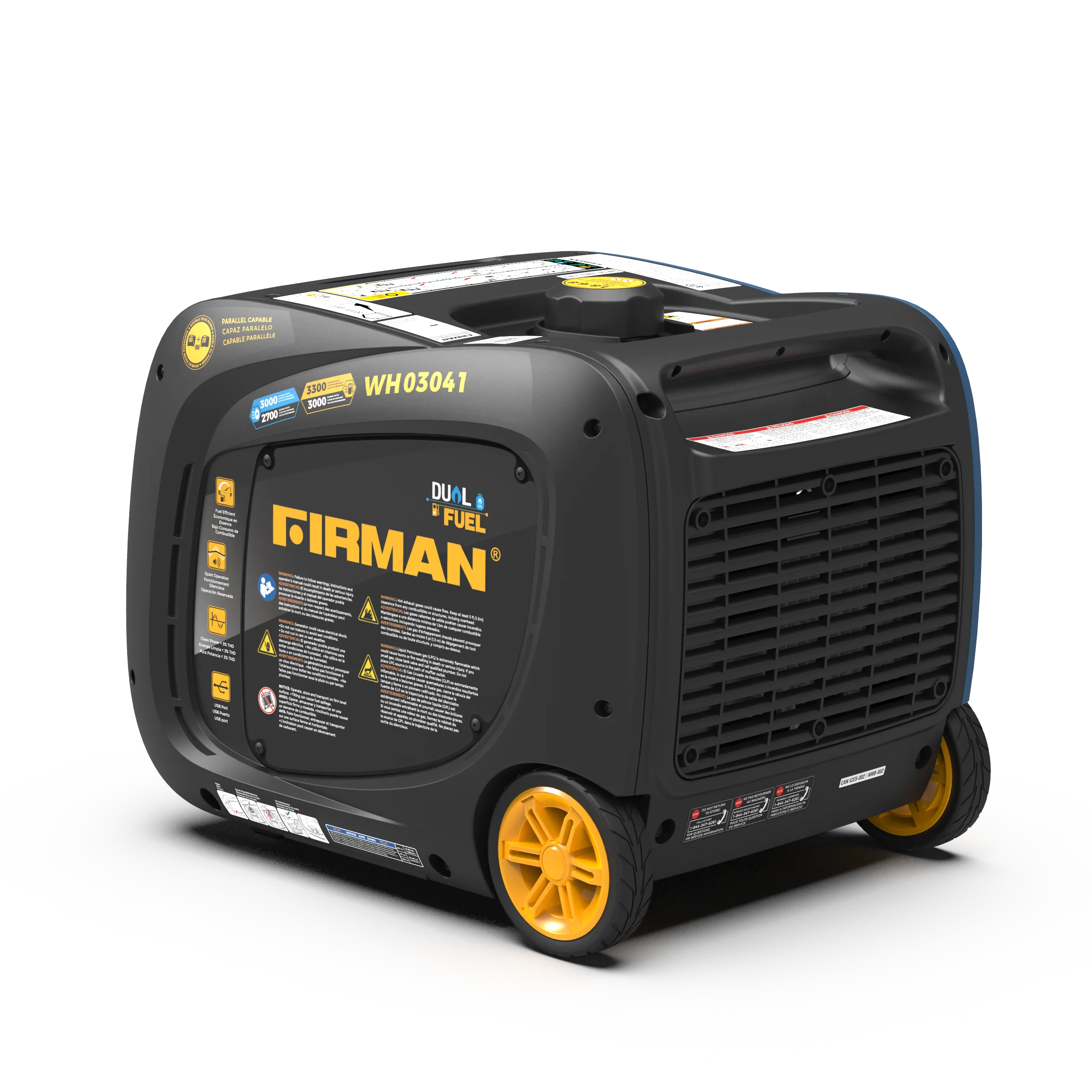 Dual Fuel Inverter Portable Generator 3300W Recoil Start