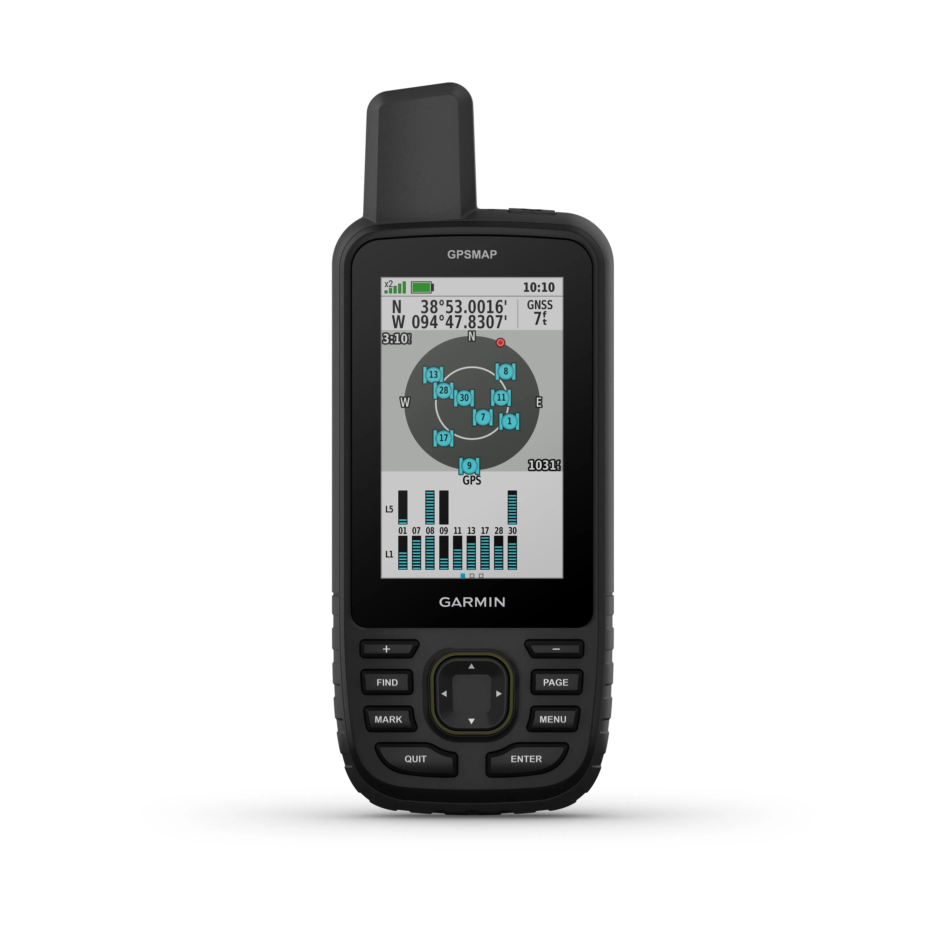 Garmin GPSMAP 67 Rugged GPS Hiking Handheld, Expanded GNSS Support, 3in Display