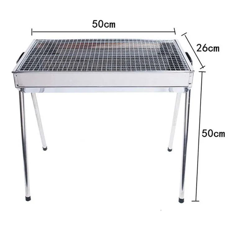 HZ-003 BBQ Grill Outdoor Portable Stainless Steel Stove Household Charcoal Barbecue Rack, Grill/pan specifications: M