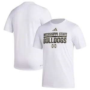 Mississippi State Bulldogs Military Appreciation Pregame AEROREADY adidas Men's White T-Shirt