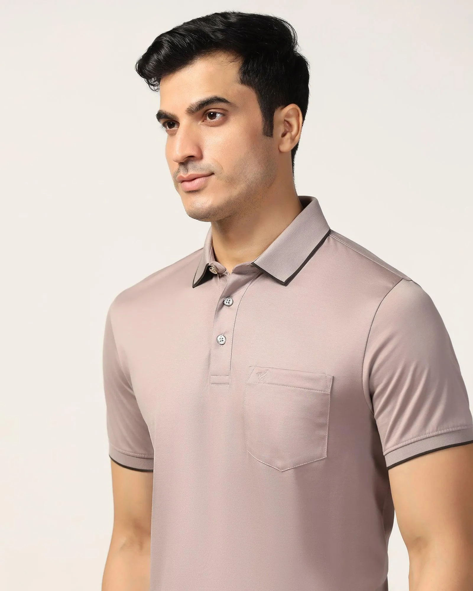 Polo Cloudy Grey Solid T-Shirt - Ether