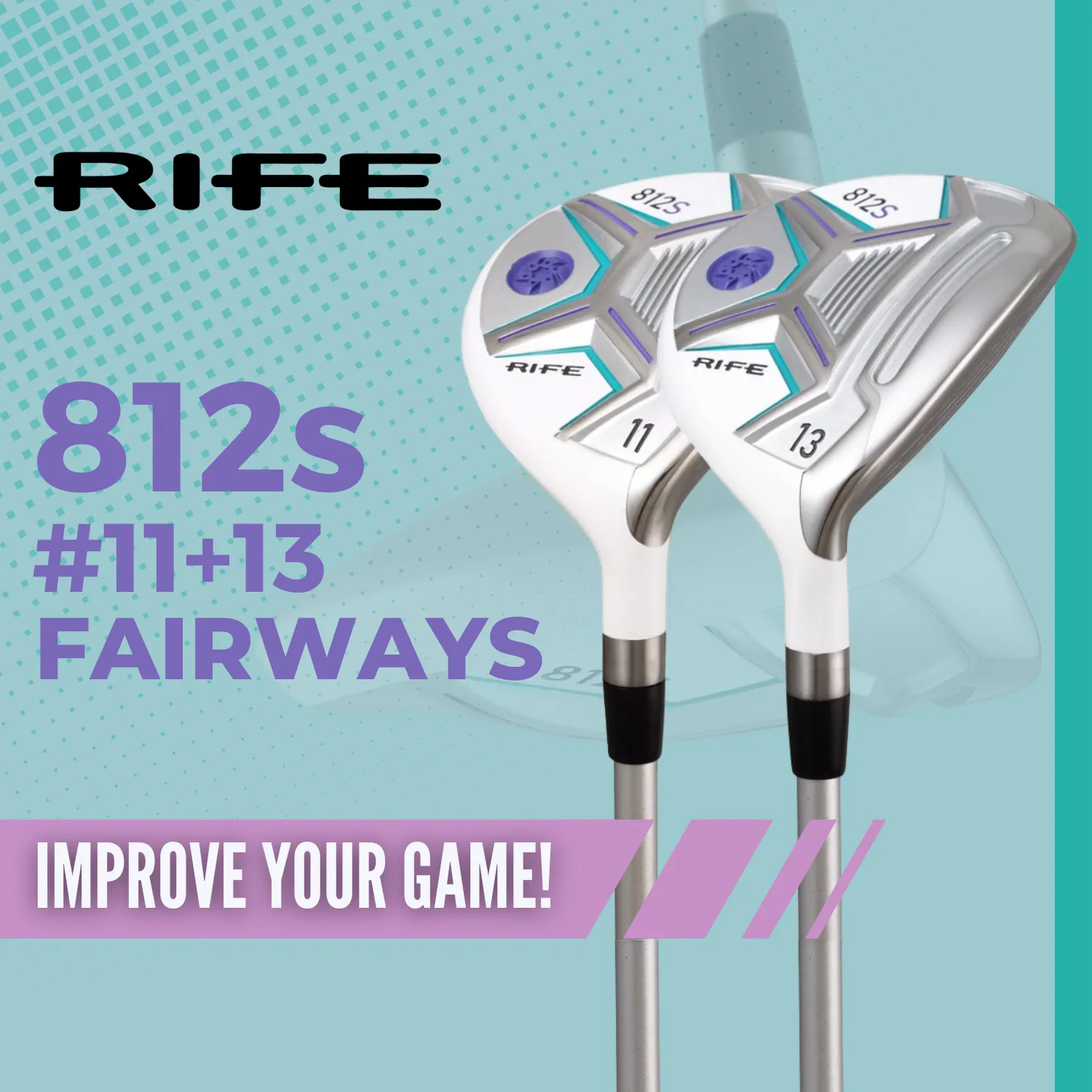 Rife Golf 812s New Offset #11   #13 Fairway Metal Wood RH Clubs Set Premium Ultra Forgiving Ladies Flex Graphite Shaft with Tour Velvet Grip   Headcovers