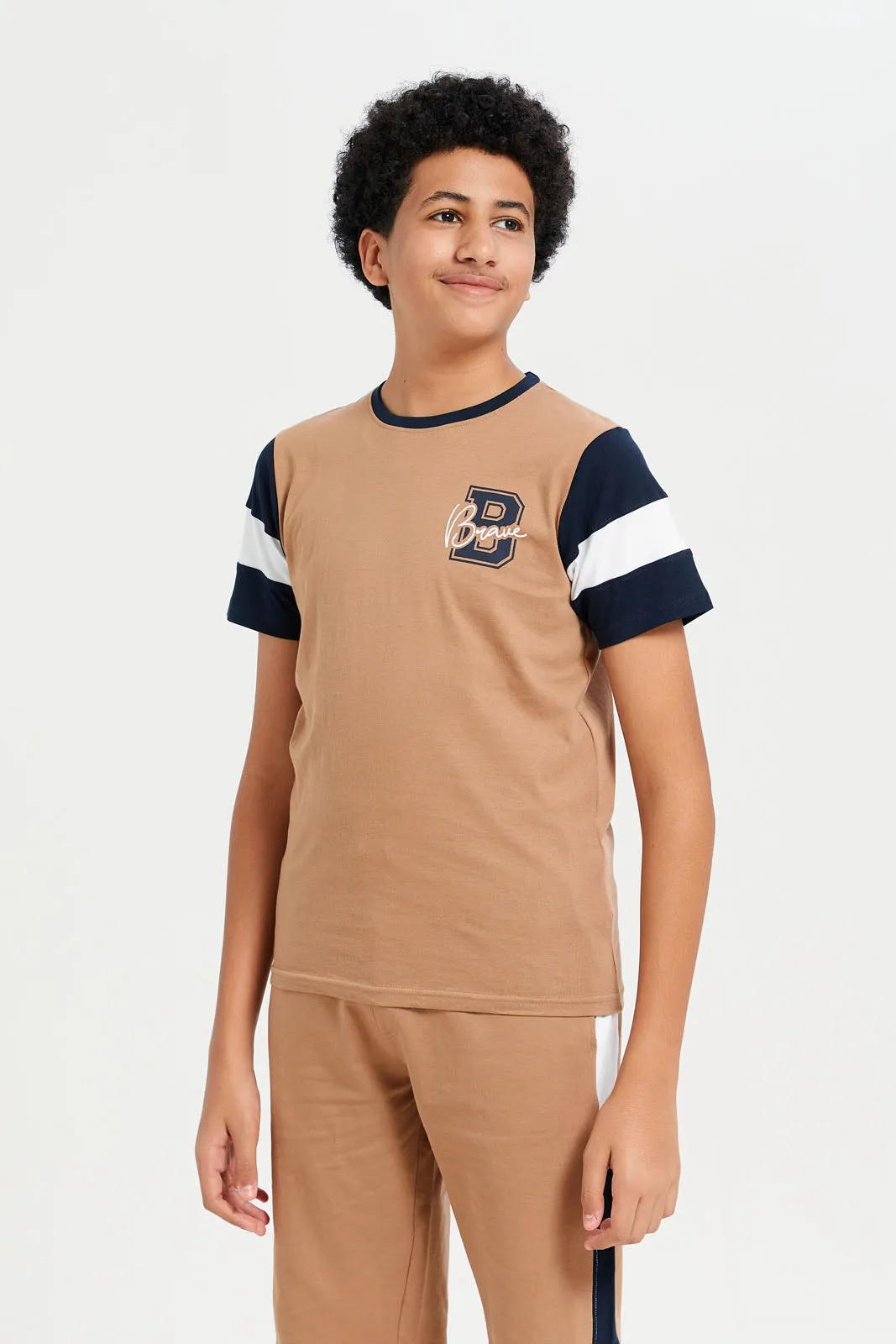 Senior Boys Brown Casual Set (2 Piece)