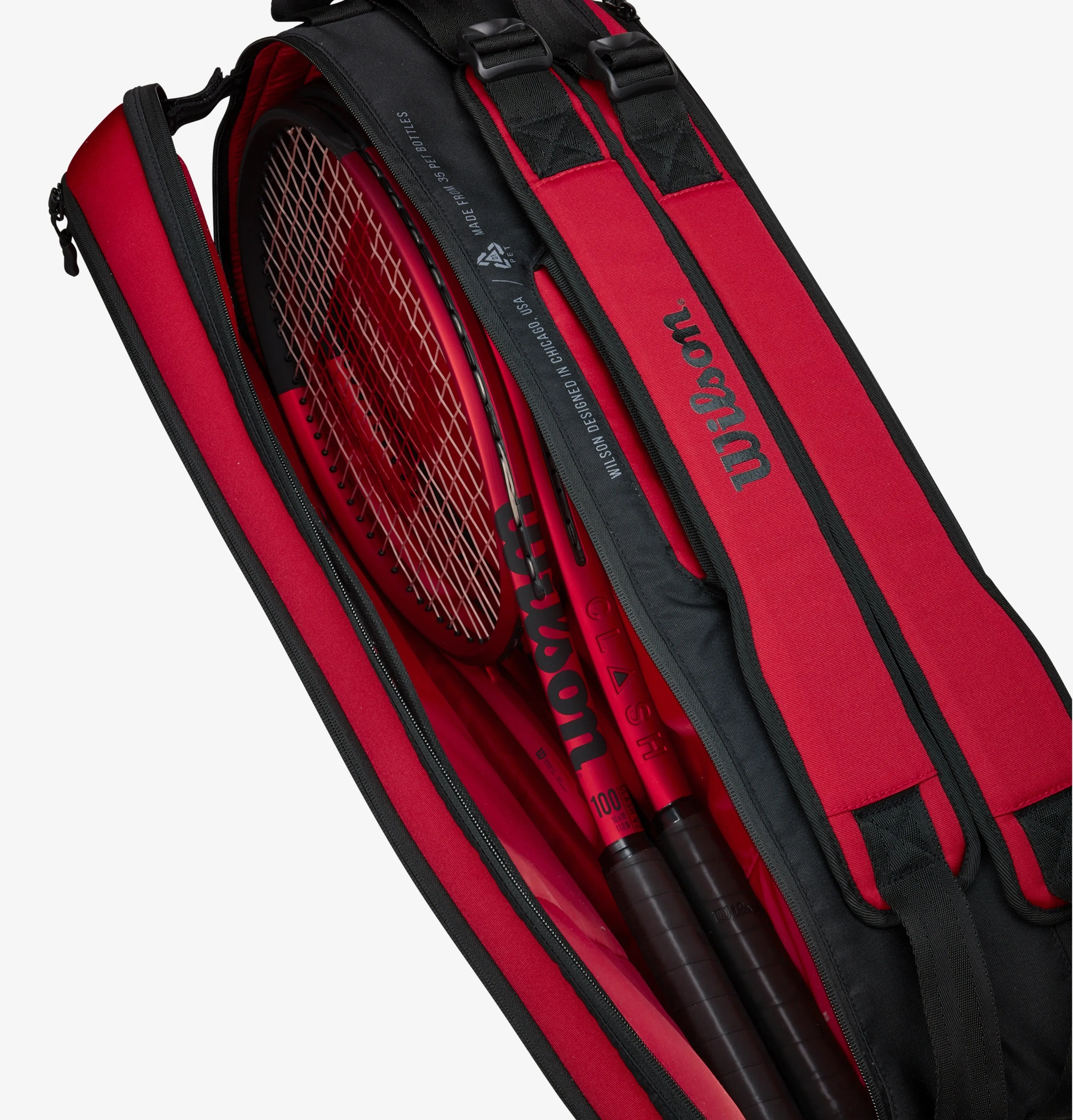 Wilson Super Tour 6 Pack Clash V2.0 Red Racquet Bag